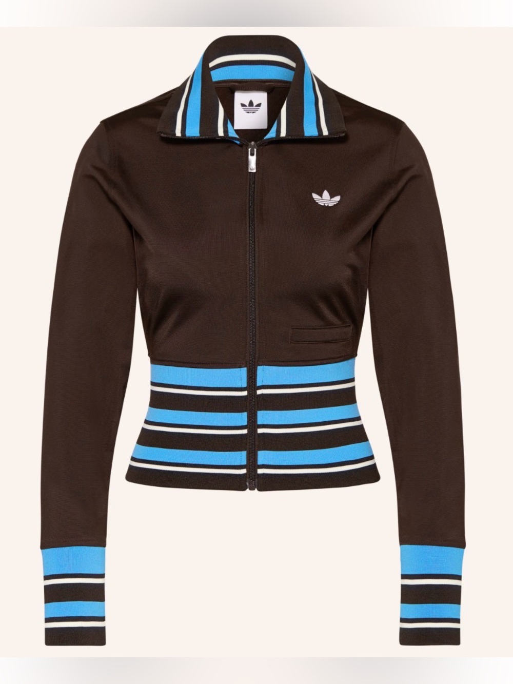 adidas Originals Women’s Brown & Blue Fitted Track Jacket